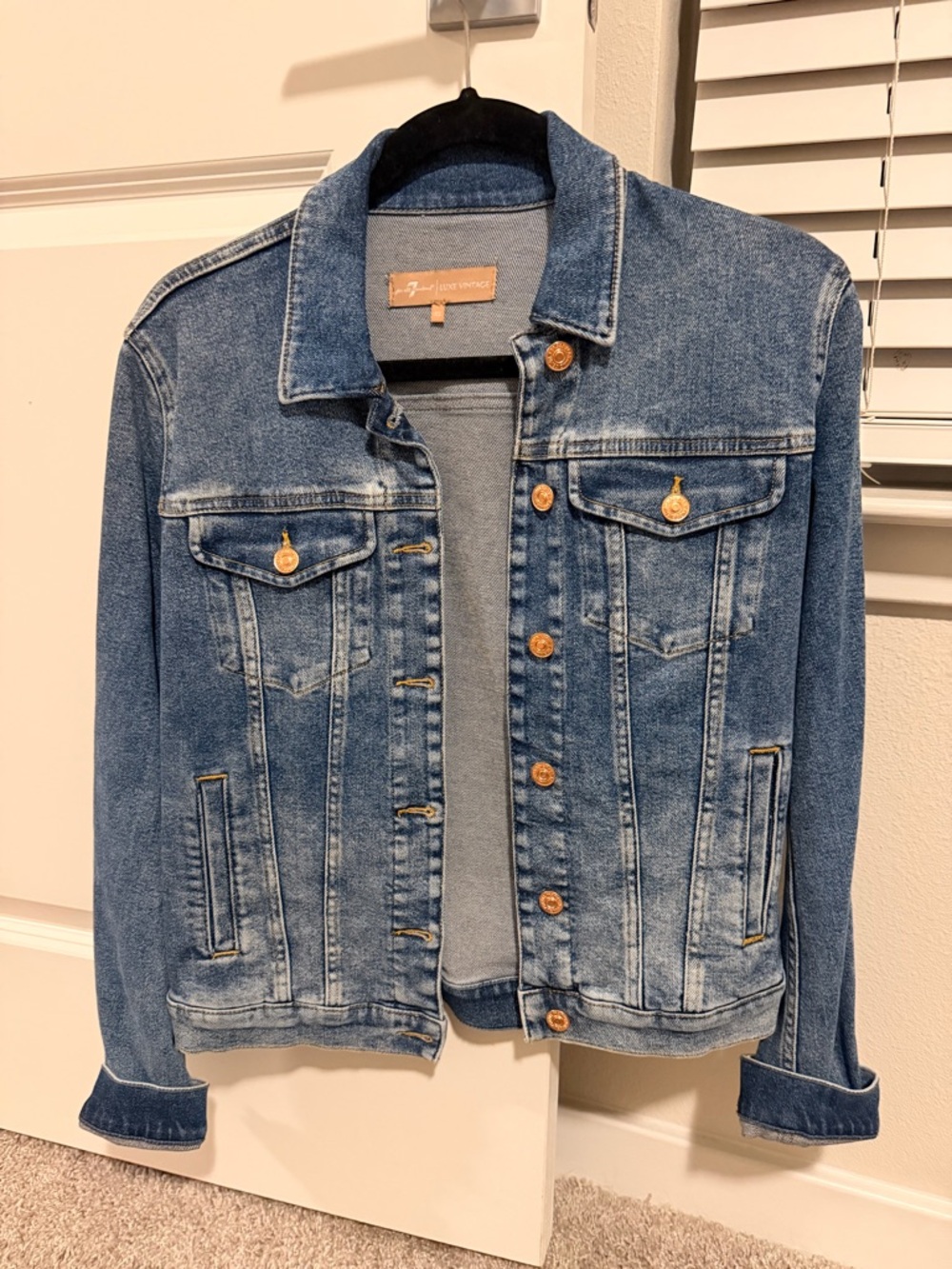 7 For All Mankind Blue Denim Jacket